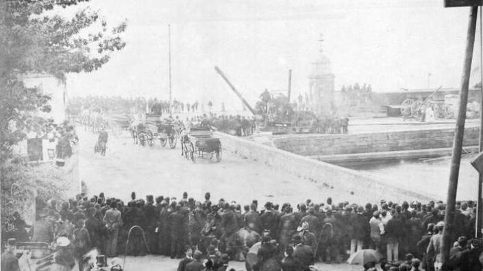 Royal visit to Forth Bridge works, 1884