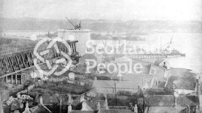 Forth Bridge during construction, 1884 Forth Bridge during construction, 1884
