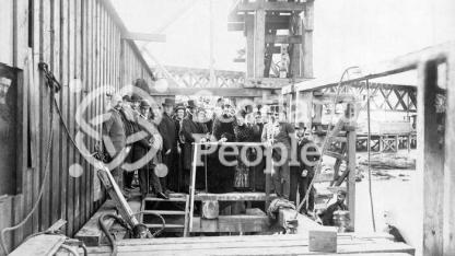 Launching No.6 caisson of Forth Bridge, 1885 Launching No.6 caisson of Forth Bridge, 1885