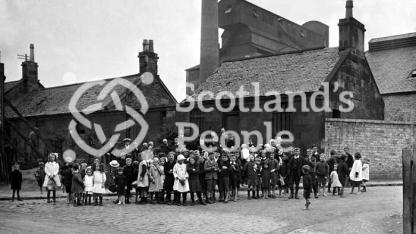 Children at gas works, Motherwell, 1918 Children at gas works, Motherwell, 1918