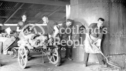 Loading furnace at Carron Works, 20th century Loading furnace at Carron Works, 20th century
