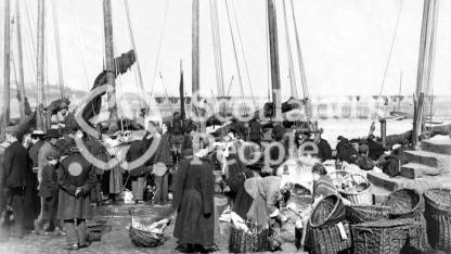 Newhaven fish market, late 19th century Newhaven fish market, late 19th century