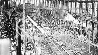 HMS Terrible, view of the keel under construction, 1894 HMS Terrible, view of the keel under construction, 1894