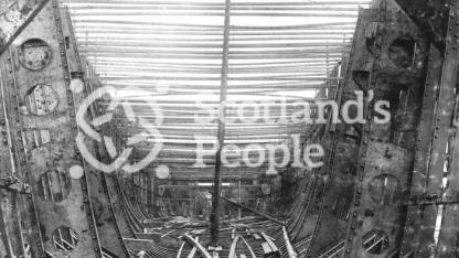 Hull of the SS City of New York under construction 1888 Hull of the SS City of New York under construction 1888