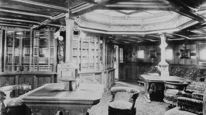 The library of the ocean liner, SS City of New York, 1888