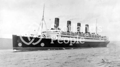 Cunard Line ocean liner RMS Aquitania on trial in the Firth of Clyde, 1913 Cunard Line ocean liner RMS Aquitania on trial in the Firth of Clyde, 1913