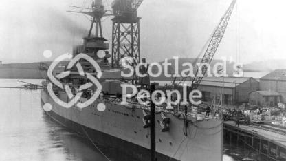 HMS Tiger, Royal Navy Tiger-Class Battlecruiser from the bow end at Clydebank 1914 HMS Tiger, Royal Navy Tiger-Class Battlecruiser from the bow end at Clydebank 1914