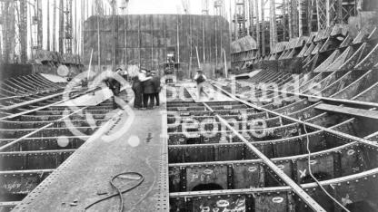 Keel of HMS Repulse, Royal Navy Reknown-Class Battlecruiser under construction, 14th April 1915 Keel of HMS Repulse, Royal Navy Reknown-Class Battlecruiser under construction, 14th April 1915