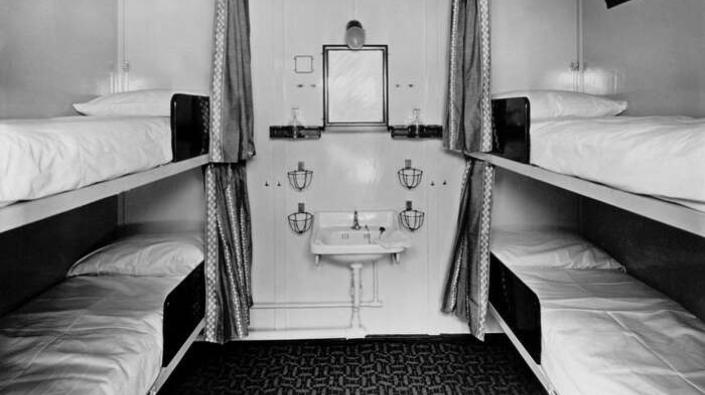 Tourist Cabin No. 636 (4 Berth) on \"C\" Deck of Canadian Pacific Line liner SS Duchess of Bedford, 1928