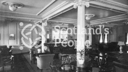 Cabin Lounge \"A\" Deck looking aft on the Canadian Pacific Line liners SS Montcalm & SS Montclare Cabin Lounge \"A\" Deck looking aft on the Canadian Pacific Line liners SS Montcalm & SS Montclare