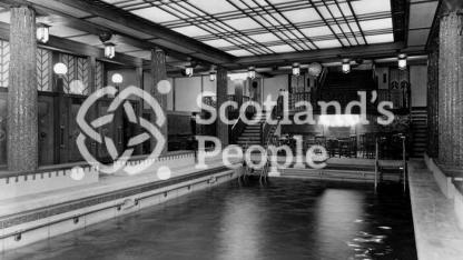 Olympian Pool, \"F\" Deck looking forward, on the Canadian Pacific Line ocean liner the RMS Empress of Britain Olympian Pool, \"F\" Deck looking forward, on the Canadian Pacific Line ocean liner the RMS Empress of Britain