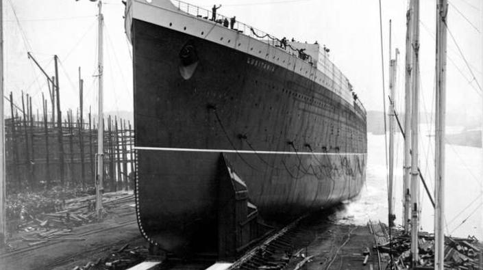 Launch of RMS Lusitania of the Cunard Line, 1906
