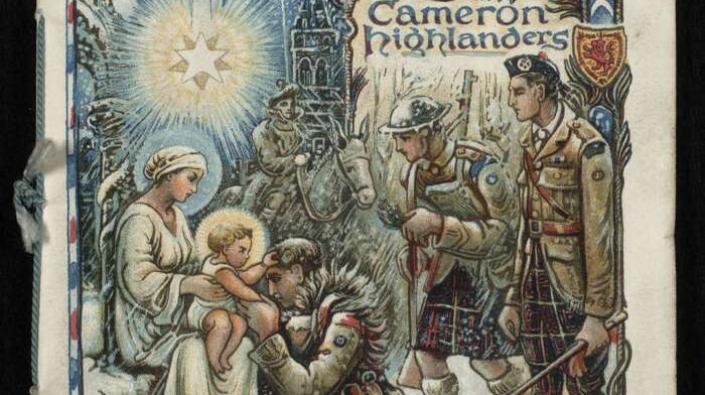 Cameron Highlanders Christmas card, 1918