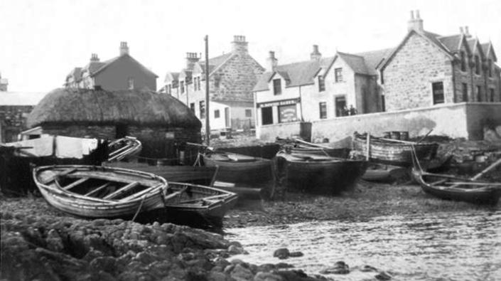 Scottish fishing village, early 20th century