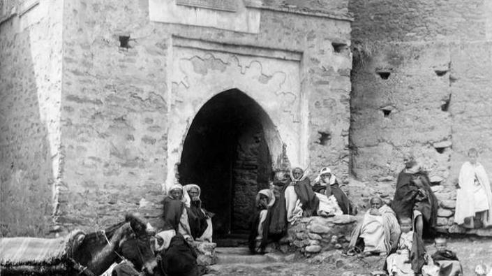 Inner court of Telouet Kasbah, Morocco, c 1890
