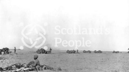 Royal Field Artillery battery in action in Mesopotamia, c 1917 Royal Field Artillery battery in action in Mesopotamia, c 1917