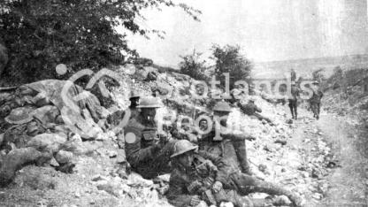 Soldiers of East Surrey Regiment bivouacking during the battle for Bazentin on the Somme, 1916 Soldiers of East Surrey Regiment bivouacking during the battle for Bazentin on the Somme, 1916