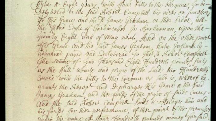 Rob Roy's contract with the Duke of Montrose