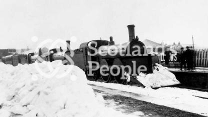Three G&SWR Stirling 221 Class 0-4-2 Locomotives acting as a snow plough Three G&SWR Stirling 221 Class 0-4-2 Locomotives acting as a snow plough