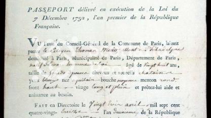 Thomas Muir's passport Thomas Muir's passport