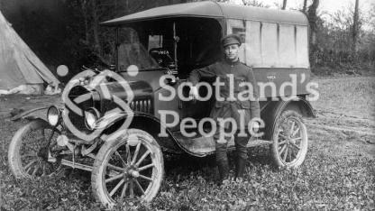 YMCA driver with YMCA van, 3rd Army, France 1918 YMCA driver with YMCA van, 3rd Army, France 1918