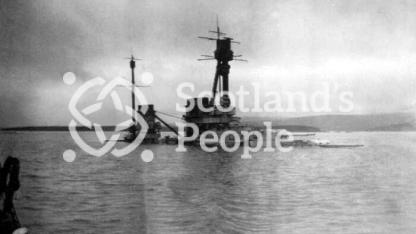 The German Derfflinger Class battlecruiser SMS Hindenburg half submerged at Scapa Flow after being scuttled on 21 June 1919 The German Derfflinger Class battlecruiser SMS Hindenburg half submerged at Scapa Flow after being scuttled on 21 June 1919