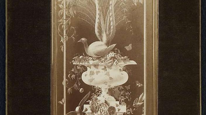 Decorative Victorian satin screen