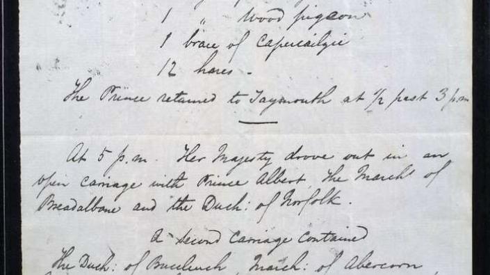 Account of Prince Albert's day of shooting in the Highlands