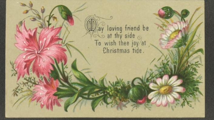 Christmas greetings card with floral motif