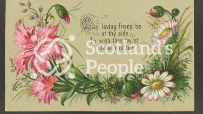 Christmas greetings card with floral motif