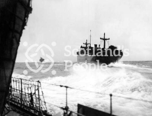 Ships of a convoy in heavy weather, 1939-1945 Ships of a convoy in heavy weather, 1939-1945