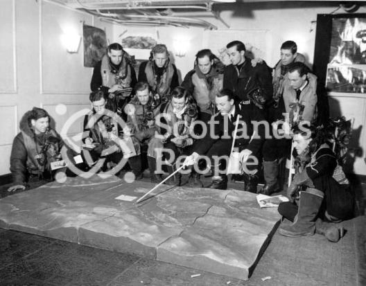 Fleet Air Arm briefing before attack on Tirpitz, 1944 Fleet Air Arm briefing before attack on Tirpitz, 1944