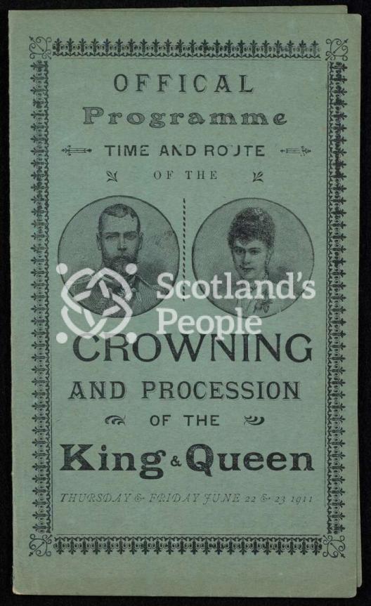 Programme for coronation of King George V and Queen Mary, 1911 Programme for coronation of King George V and Queen Mary, 1911