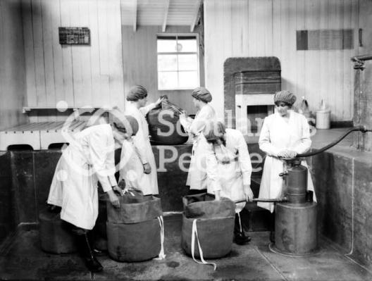 Pouring on nitroglycerine, HM Factory Gretna, 1918 Pouring on nitroglycerine, HM Factory Gretna, 1918