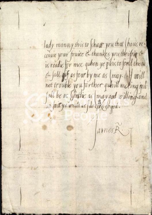 Letter of King James VI, 1570s Letter of King James VI, 1570s