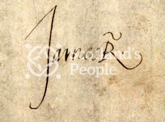 Autograph of King James VI, 1570s Autograph of King James VI, 1570s