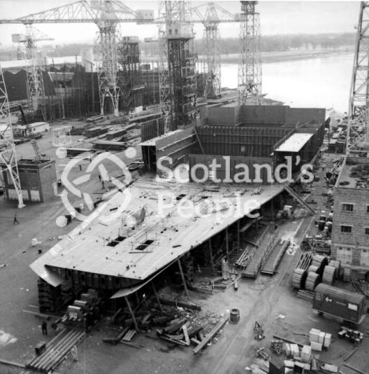RMS Queen Elizabeth 2 under construction, 1966 RMS Queen Elizabeth 2 under construction, 1966