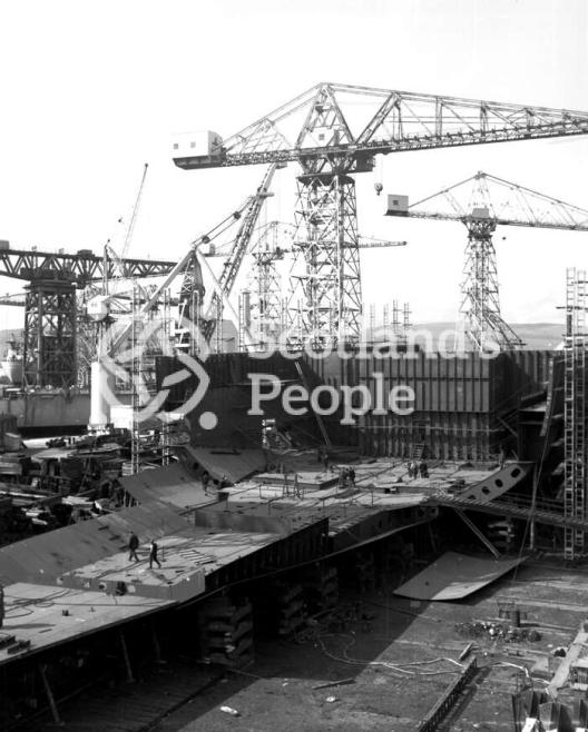 RMS Queen Elizabeth 2 under construction, 1966 RMS Queen Elizabeth 2 under construction, 1966