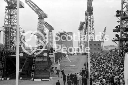 Launch of RMS Queen Elizabeth 2, Clydebank, 1967 Launch of RMS Queen Elizabeth 2, Clydebank, 1967