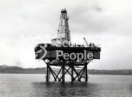 Sea boring tower in the Forth, 1955