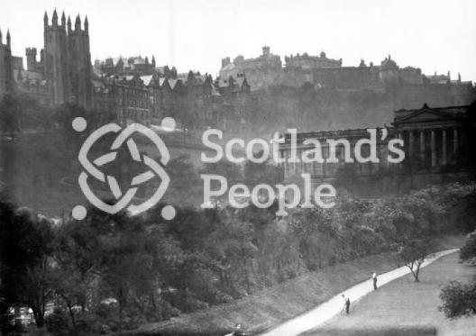 National Gallery from Princes Street Gardens, Edinburgh, c 1906 National Gallery from Princes Street Gardens, Edinburgh, c 1906
