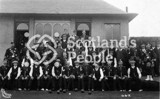 Soldiers and civilians at bowling club, c 1910 Soldiers and civilians at bowling club, c 1910