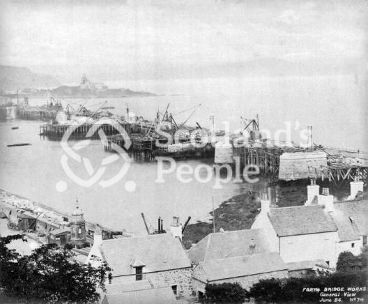 Forth Bridge during construction, 1884 Forth Bridge during construction, 1884