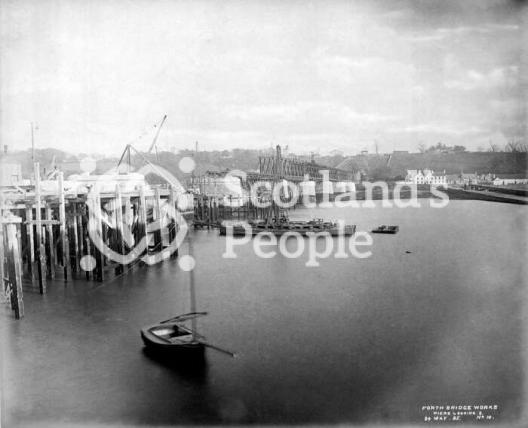 Forth Bridge piers during construction, 1885 Forth Bridge piers during construction, 1885