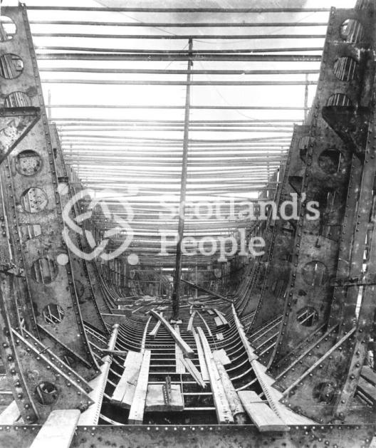 Hull of the SS City of New York under construction 1888 Hull of the SS City of New York under construction 1888