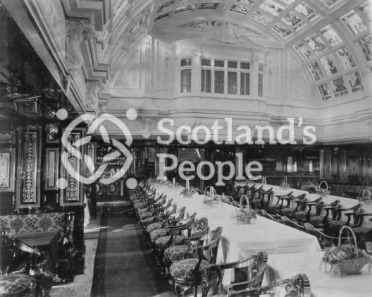 The saloon of the ocean liner, SS City of New York, 1888 The saloon of the ocean liner, SS City of New York, 1888
