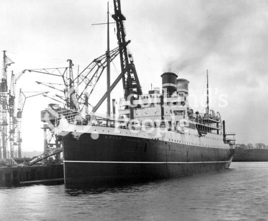 Blue Star Line ocean liner SS Avila Star at the dockside in Clydebank, 1926 Blue Star Line ocean liner SS Avila Star at the dockside in Clydebank, 1926