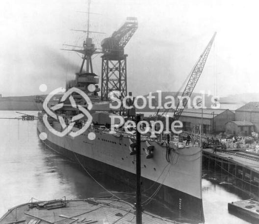 HMS Tiger, Royal Navy Tiger-Class Battlecruiser from the bow end at Clydebank 1914 HMS Tiger, Royal Navy Tiger-Class Battlecruiser from the bow end at Clydebank 1914