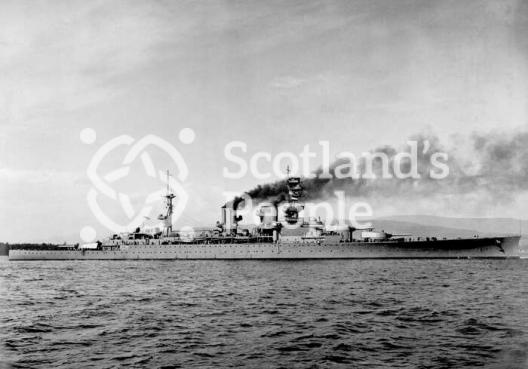 HMS Repulse, Royal Navy Reknown-Class Battlecruiser at sea on the Clyde Estuary shortly before commissioning, 14th August 1917 HMS Repulse, Royal Navy Reknown-Class Battlecruiser at sea on the Clyde Estuary shortly before commissioning, 14th August 1917