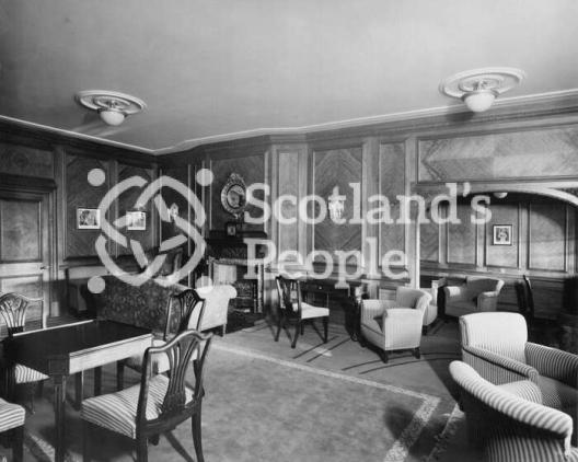 Cabin Drawing Room \"A\" Deck looking forward on the Canadian Pacific Line liners SS Montcalm & SS Montclare Cabin Drawing Room \"A\" Deck looking forward on the Canadian Pacific Line liners SS Montcalm & SS Montclare